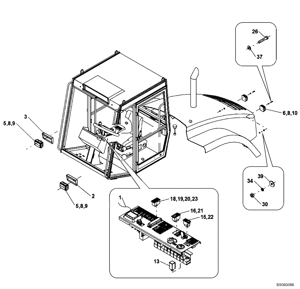 Схема запчастей Case SV210 - (04-08[01]) - LAMPS, INDICATOR (GROUP 412) (ND140912) (04) - ELECTRICAL SYSTEMS