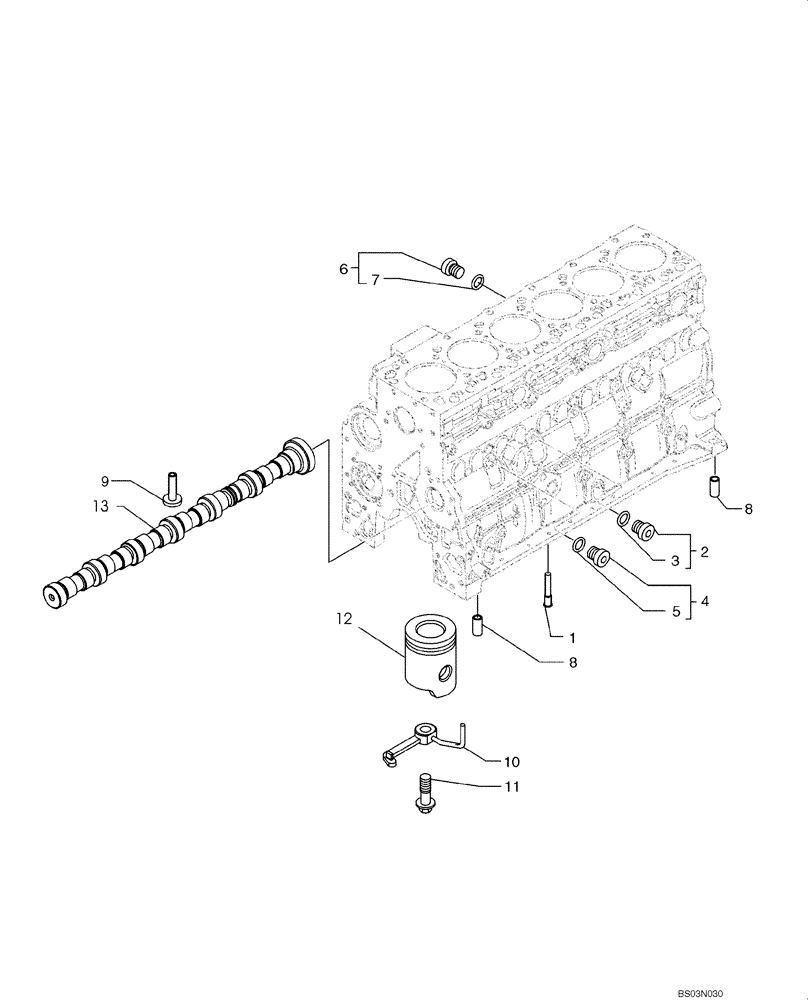 Схема запчастей Case 821E - (02-21) - CYLINDER BLOCK - PLUG ASSY (02) - ENGINE