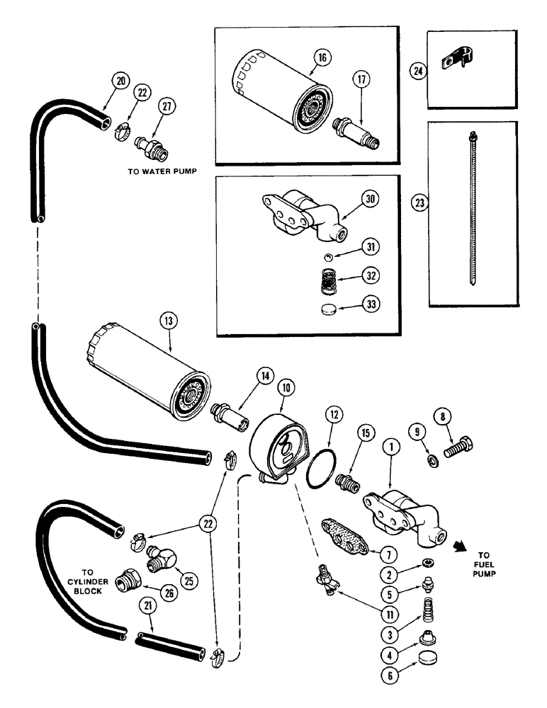 Схема запчастей Case W14FL - (016) - OIL FILTER AND COOLER, 336BD AND 336BDT DIESEL ENGINE (02) - ENGINE