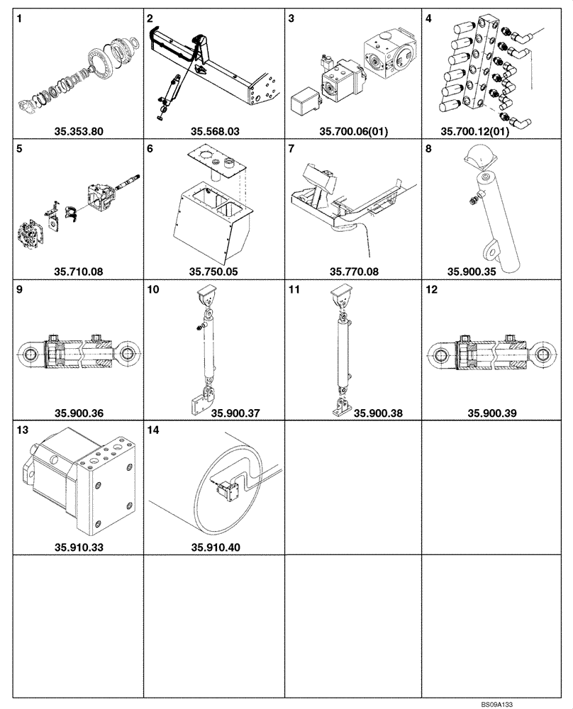 Схема запчастей Case SV212 - (35.000.02) - HYDRAULIC SYSTEMS - SECTION PICTORIAL 2/2 (35) - HYDRAULIC SYSTEMS