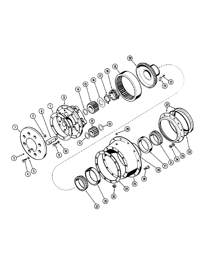 Схема запчастей Case W10 - (106) - REAR AXLE PLANETARY (06) - POWER TRAIN