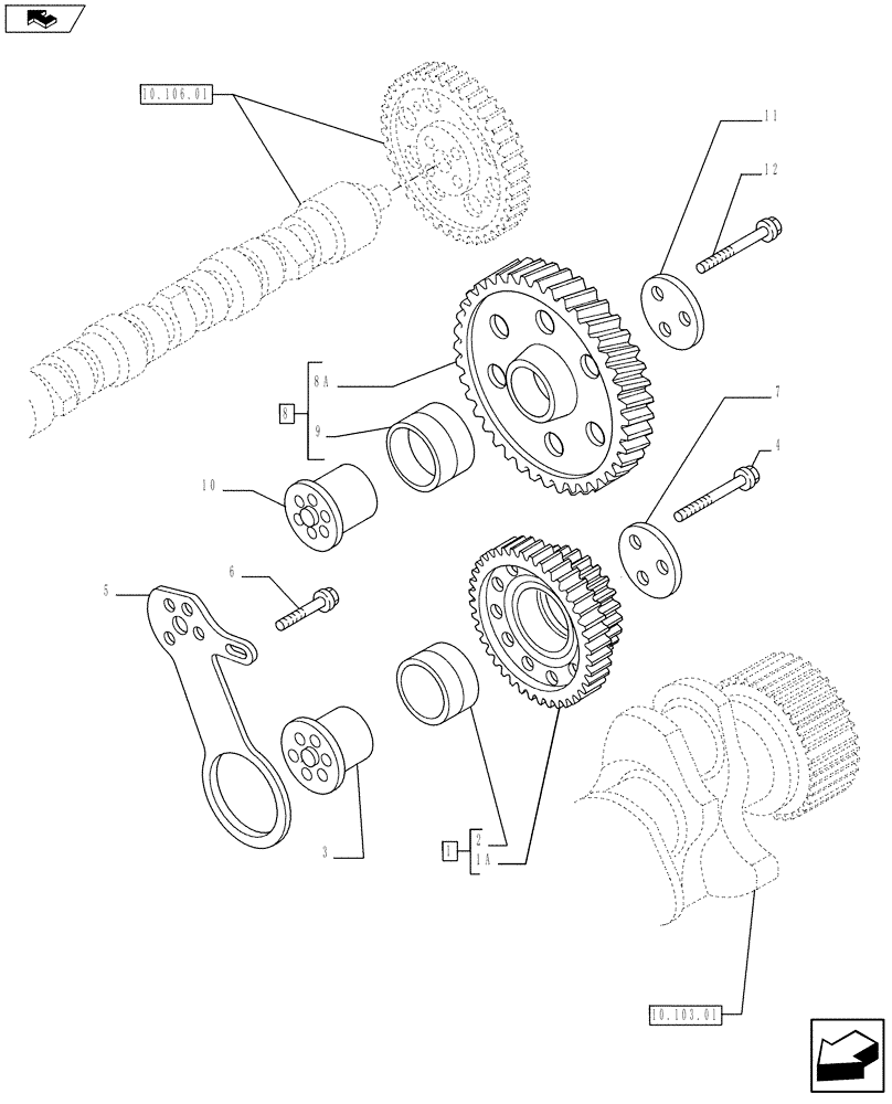 Схема запчастей Case F3BE0684N E916 - (10.106.05) - CAMSHAFT - TIMING CONTROL (504053619) (10) - ENGINE