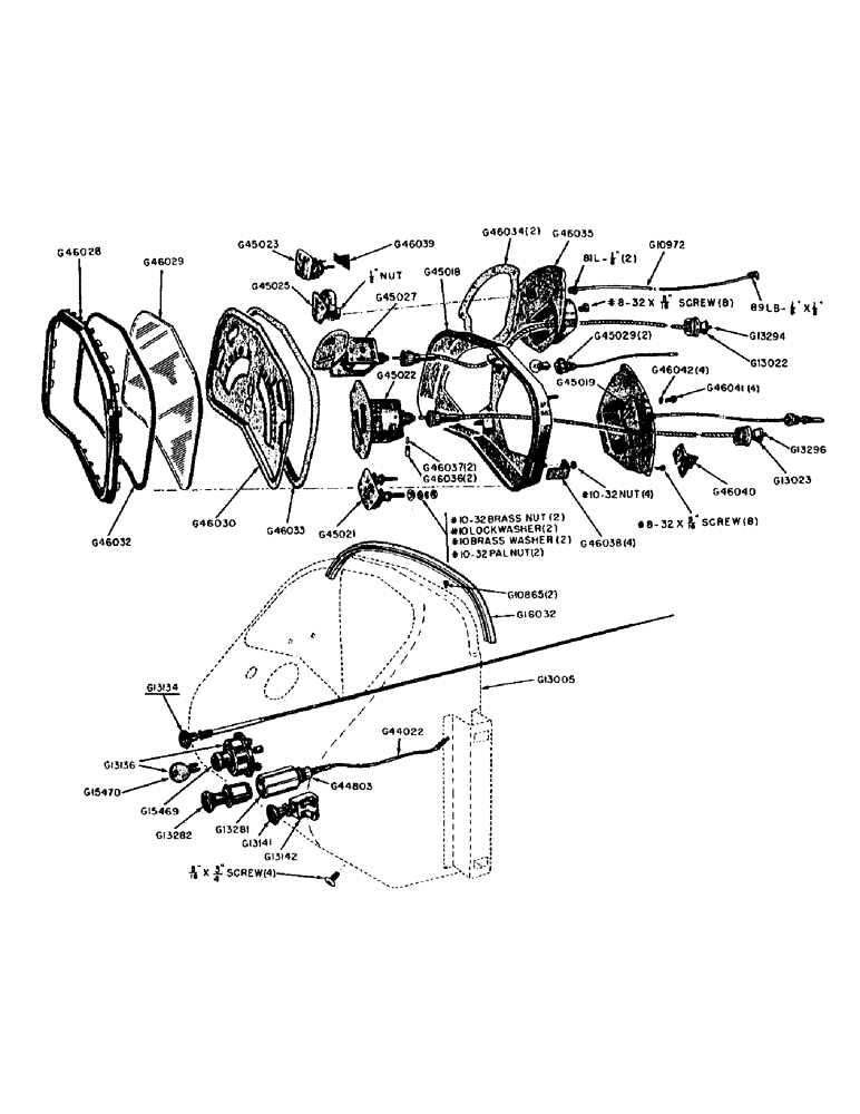 Схема запчастей Case 320 - (054) - INSTRUMENT PANEL, 6 VOLT (04) - ELECTRICAL SYSTEMS