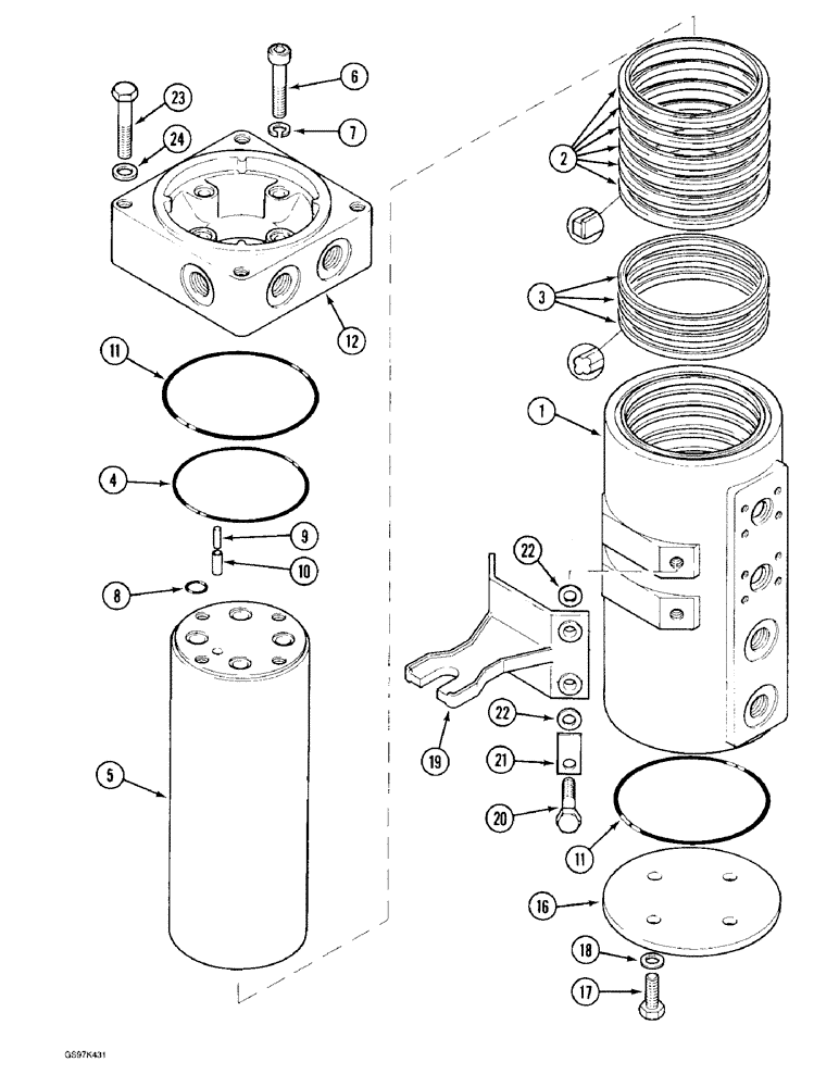 Схема запчастей Case 170C - (8-164) - HYDRAULIC SWIVEL (08) - HYDRAULICS