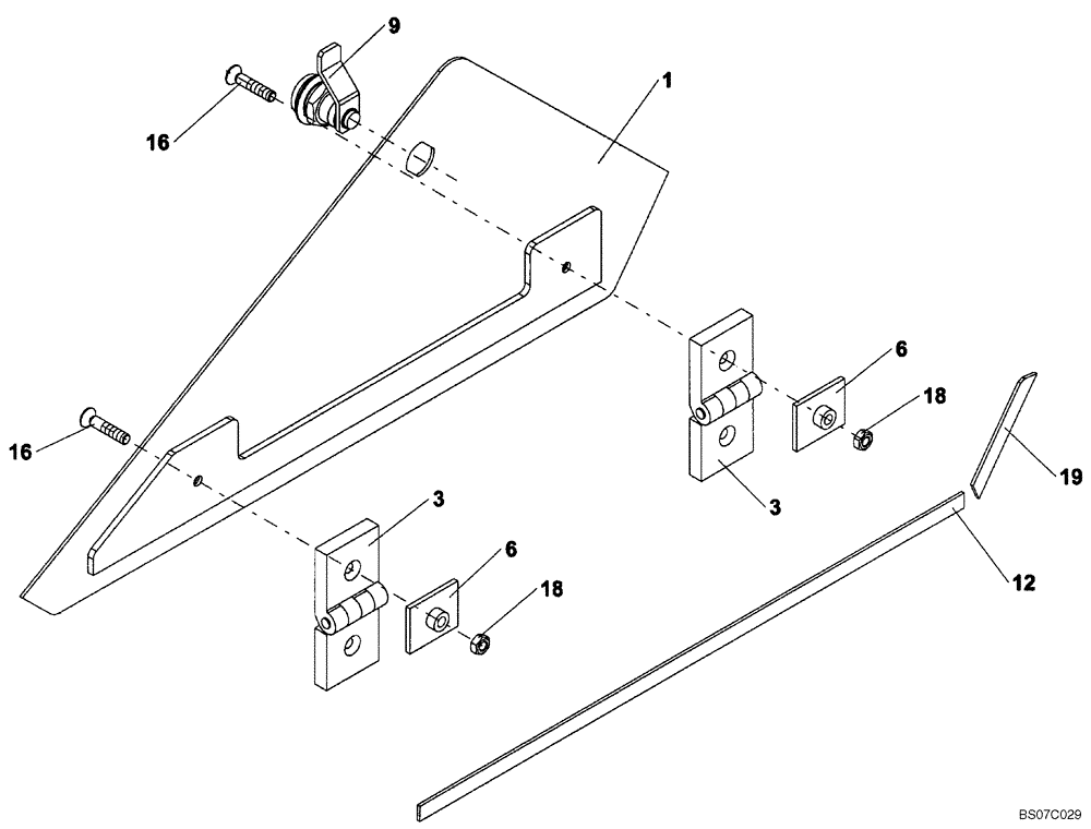 Схема запчастей Case SV212 - (12-001-00[06]) - CHASSIS - DOOR (GROUP 493-1) (ND126732) (09) - CHASSIS/ATTACHMENTS