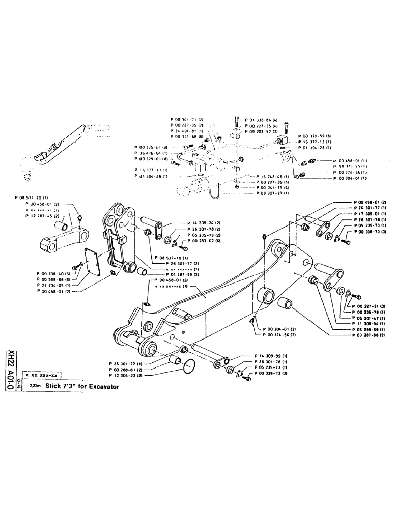 Схема запчастей Case 220CKS - (86) - STICK 73" FOR EXCAVATOR (14) - DIPPERSTICKS