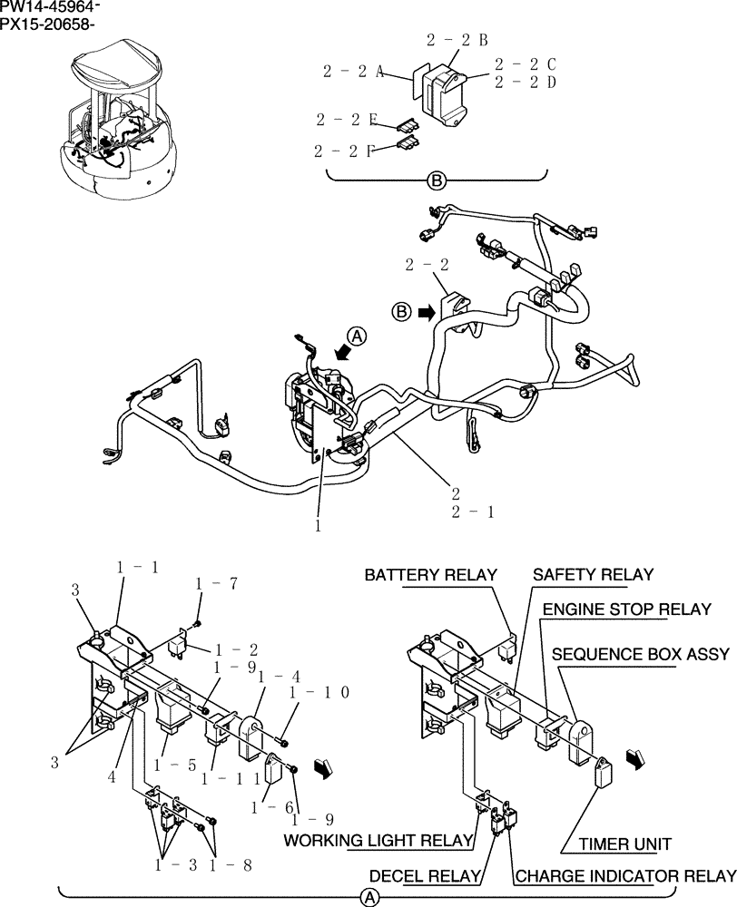 Схема запчастей Case CX36B - (327-01[1]) - RELAY ASSEMBLY (06) - ELECTRICAL