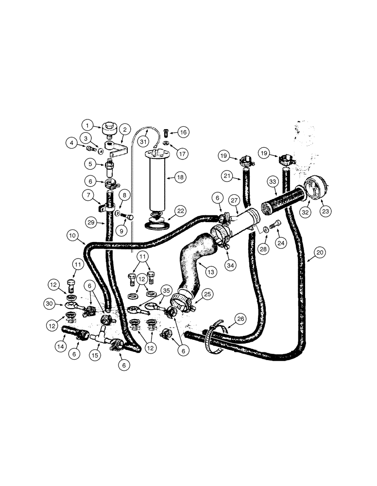 Схема запчастей Case 885 - (03-08[01]) - FUEL LINE (03) - FUEL SYSTEM