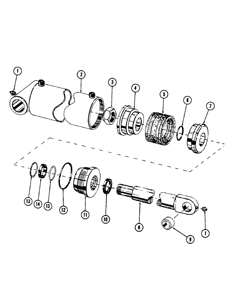 Схема запчастей Case 880B - (264) - WRIST-O-TWIST CYLINDER, (6.25" ID X 4.46" STROKE) (07) - HYDRAULIC SYSTEM