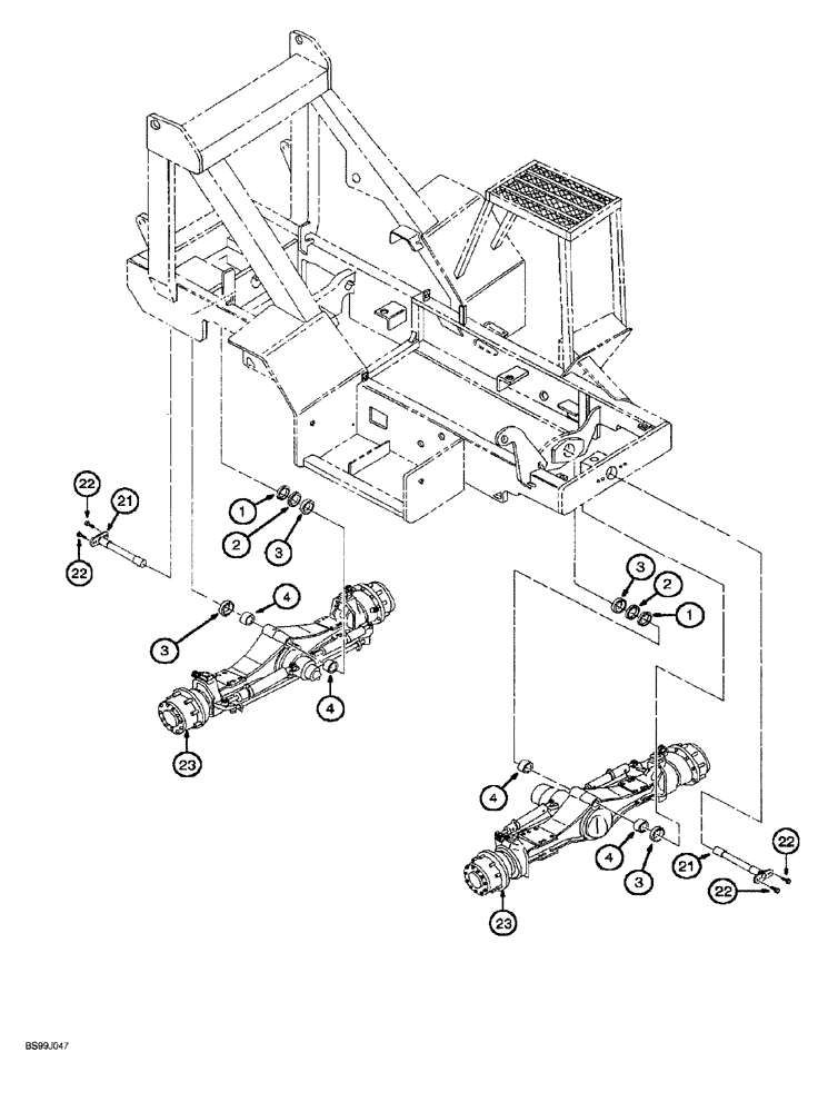 Схема запчастей Case 689G - (06-10) - AXLE AND MOUNTING (06) - POWER TRAIN