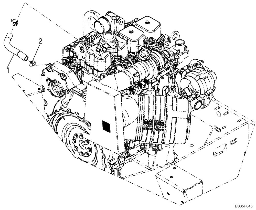 Схема запчастей Case 521D - (02-10A) - BREATHER - ENGINE - STANDARD (02) - ENGINE