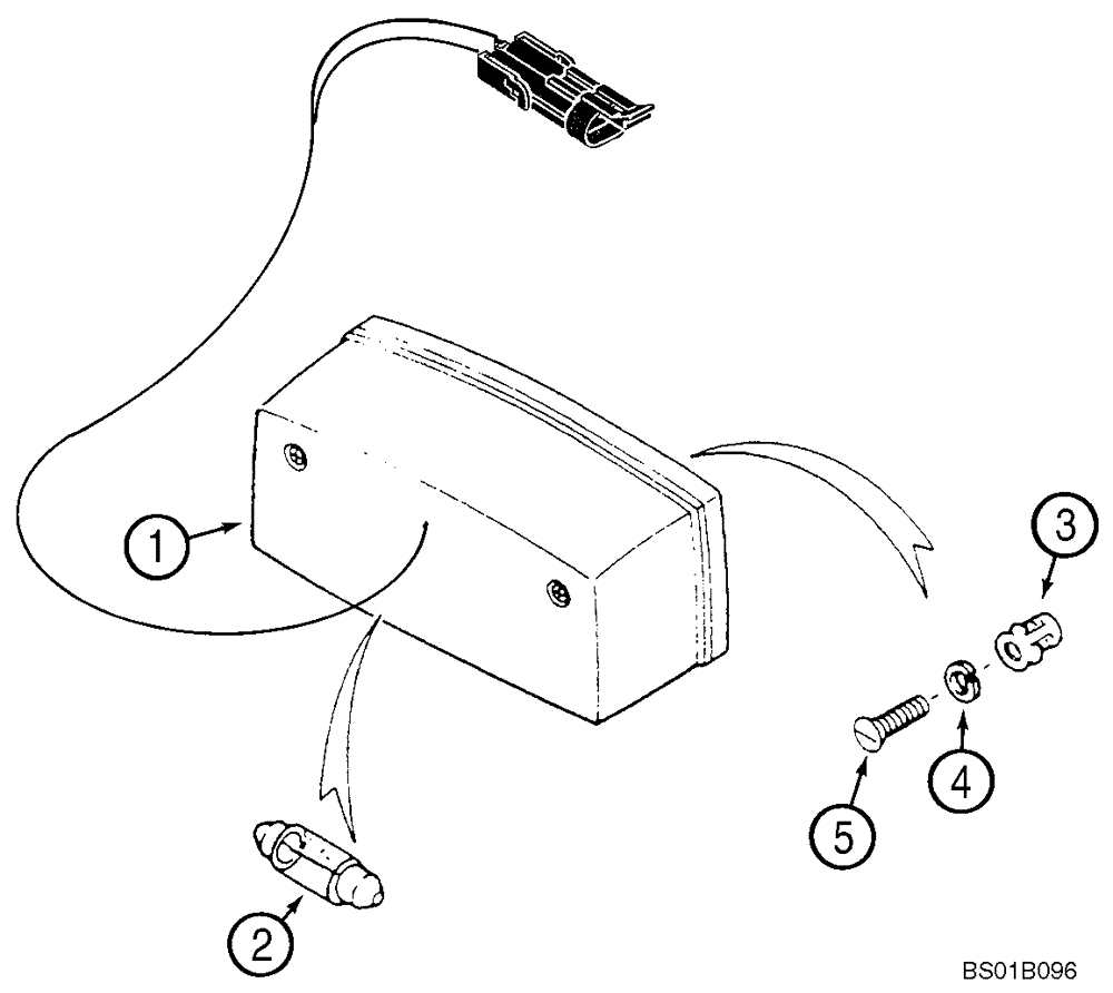 Схема запчастей Case 521D - (04-23) - LAMP - LICENSE PLATE (04) - ELECTRICAL SYSTEMS