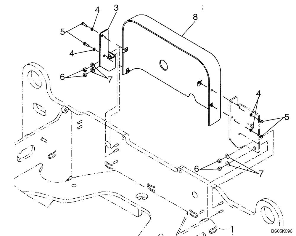 Схема запчастей Case 521D - (09-58) - COVERS - DRIVE BELT (WITHOUT AIR CONDITIONING) (09) - CHASSIS