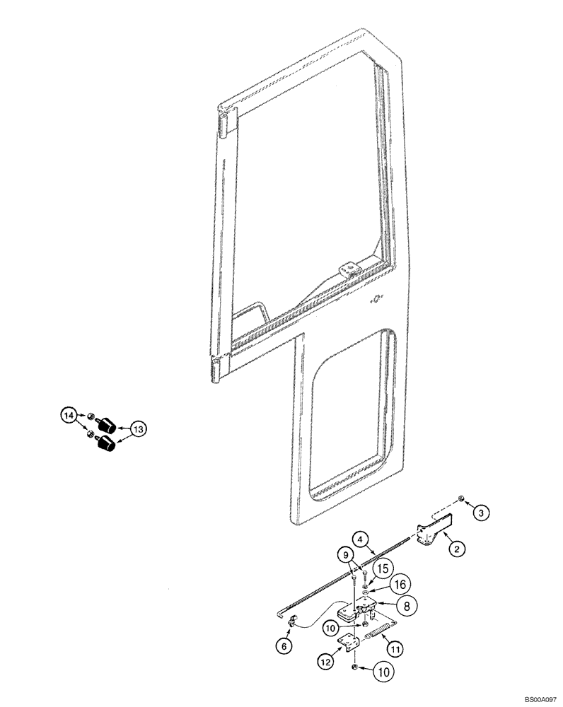 Схема запчастей Case 1150H_IND - (09-25) - CAB - LATCH, DOOR (09) - CHASSIS/ATTACHMENTS