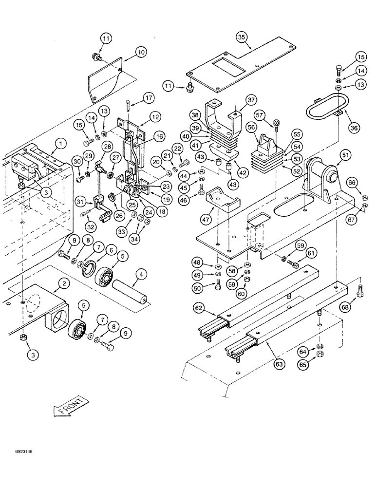 Схема запчастей Case 9030 - (9-30) - LEFT-HAND CONTROL CONSOLE AND LINKAGE, PLATFORM TO SLIDE RAILS (09) - CHASSIS