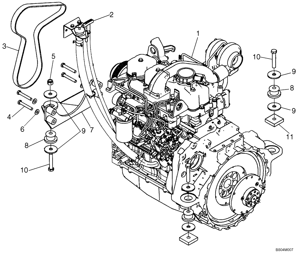 Схема запчастей Case 465 - (02-06) - ENGINE - MOUNTING (02) - ENGINE