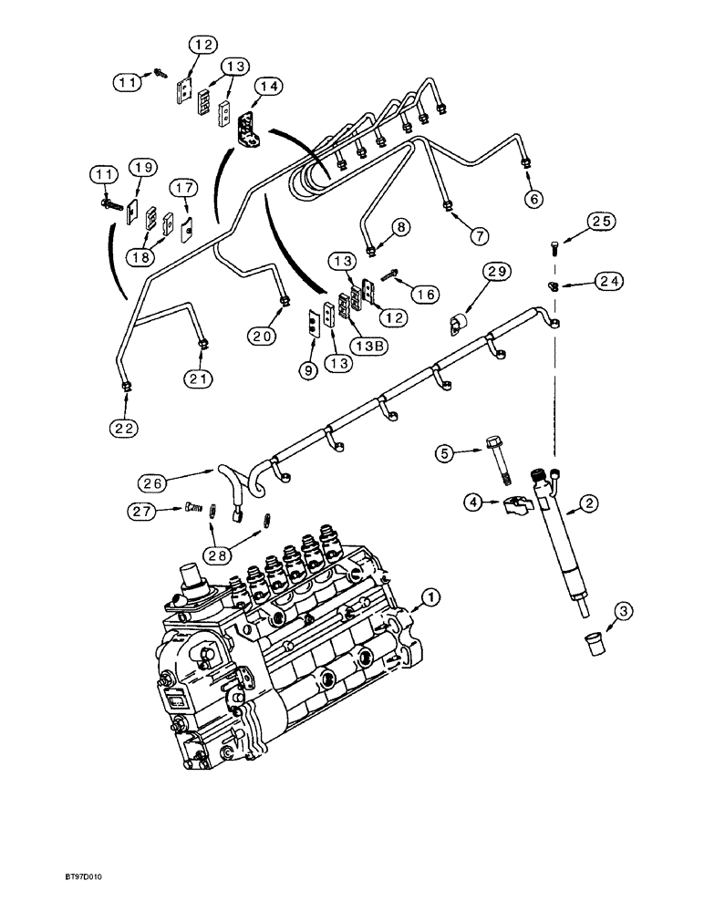 Схема запчастей Case 9045B - (3-08) - FUEL INJECTION SYSTEM, 6T-830 EMISSIONS CERTIFIED ENGINE (03) - FUEL SYSTEM