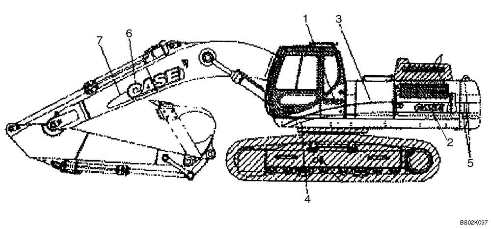 Схема запчастей Case CX330 - (09-59) - DECALS (09) - CHASSIS