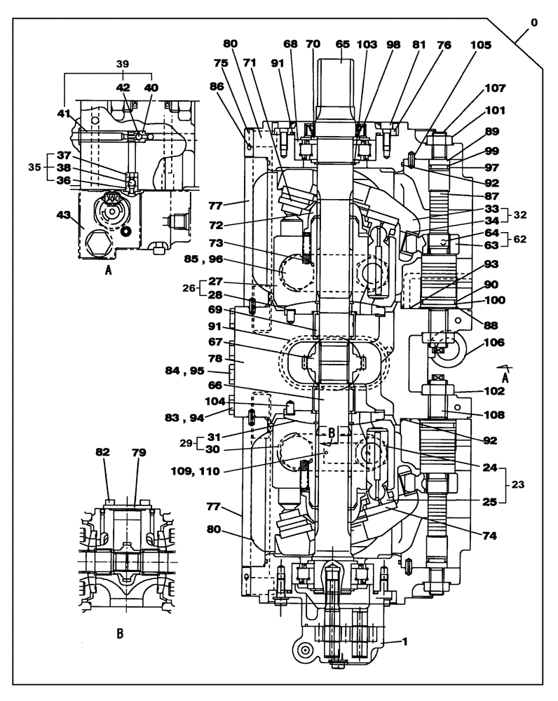 Схема запчастей Case CX300C - (08-100-00[01]) - HIGH PRESSURE PUMP - STANDARD (08) - HYDRAULICS