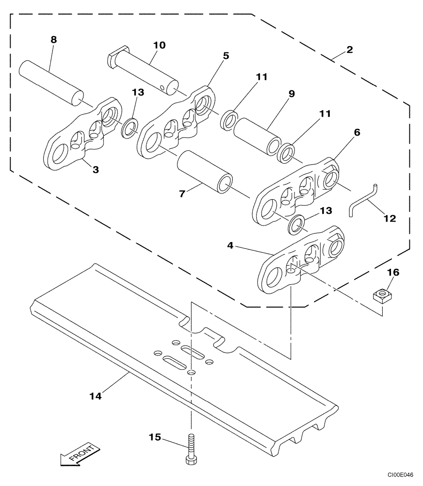 Схема запчастей Case CX330 - (05-05) - TRACK CHAINS, 700 MM (27-5/8 IN), - P.I.N. DAC0733204 (11) - TRACKS/STEERING