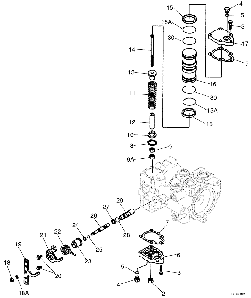 Схема запчастей Case 465 - (06-32) - PUMP, TANDEM (87350025) (IN-LINE PUMP CONFIGURATION) (06) - POWER TRAIN