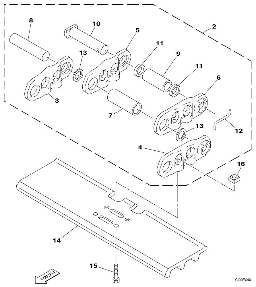 Схема запчастей Case CX160 - (05-05) - TRACK CHAINS, 600 MM (23-5/8 IN) (P.I.N. DAC0716520 - ) (11) - TRACKS/STEERING