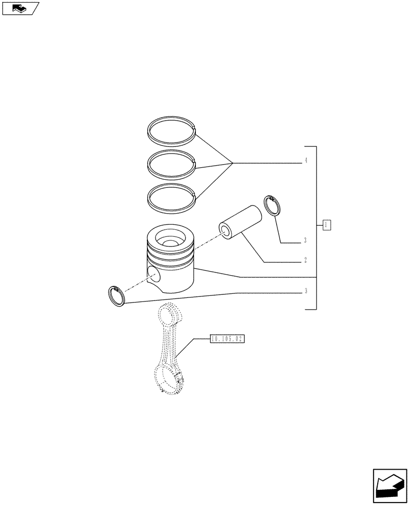 Схема запчастей Case 1021F - (10.105.01) - PISTON - ENGINE (10) - ENGINE