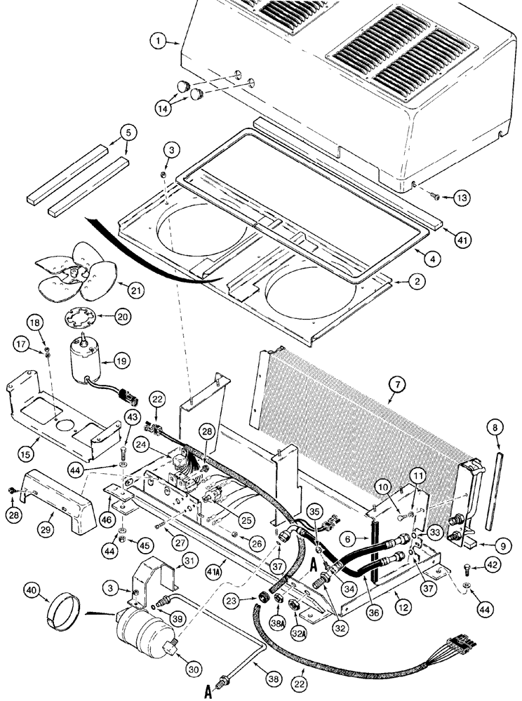 Схема запчастей Case 921C - (09-64) - AIR CONDITIONING - CONDENSER (09) - CHASSIS