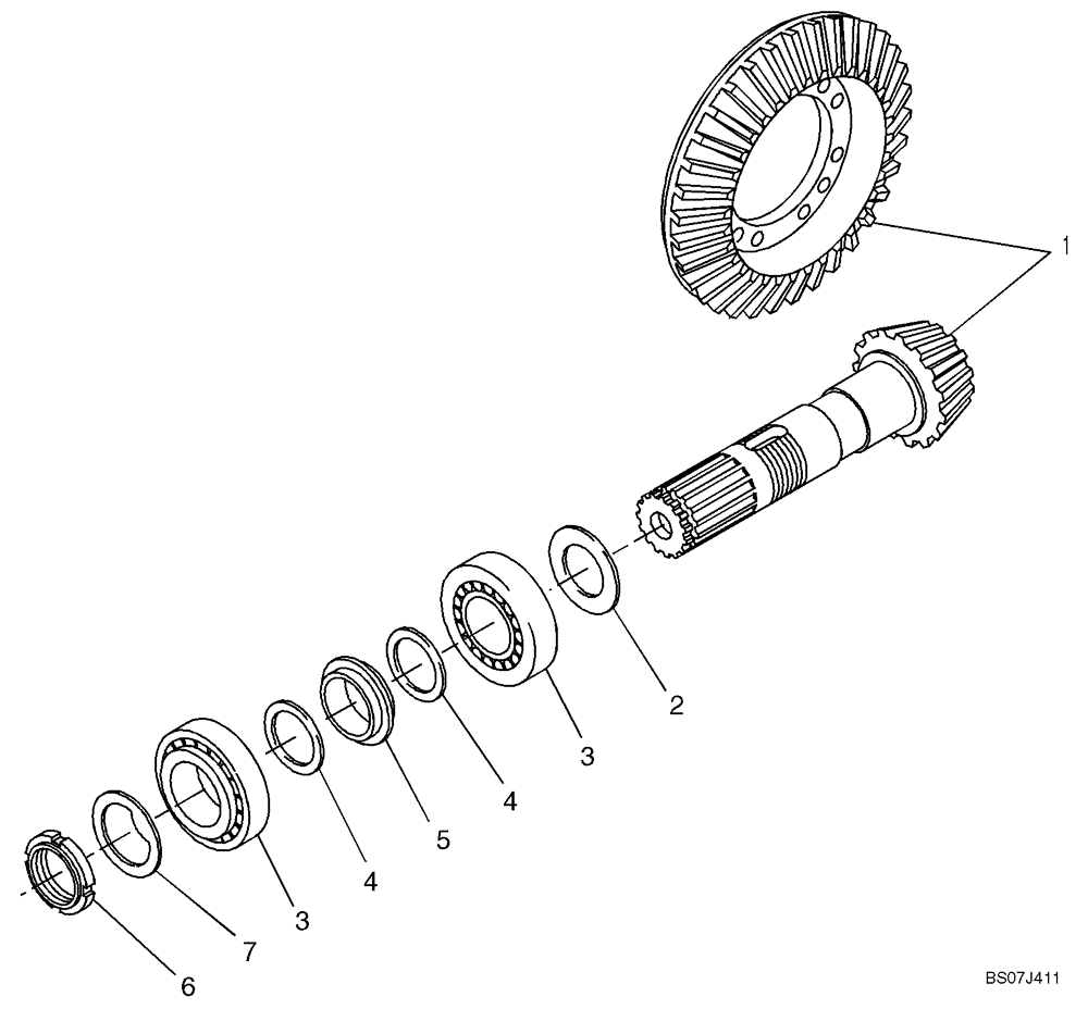 Схема запчастей Case 21E - (16.603[2988738000]) - REAR AXLE DIFFERENTIAL (4552421) (27) - REAR AXLE SYSTEM