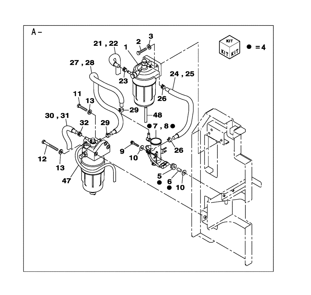 Схема запчастей Case CX300C - (03-001-01[01]) - FUEL SYSTEM (03) - FUEL SYSTEM