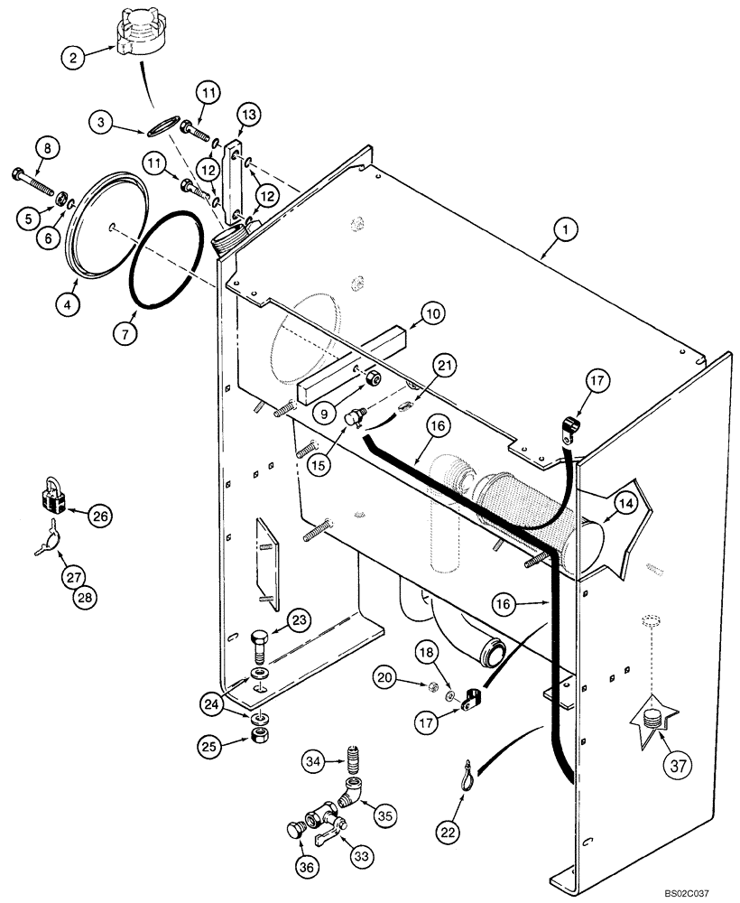 Схема запчастей Case 821C - (08-01) - RESERVOIR (Dec 4 2009 4:30PM) (08) - HYDRAULICS