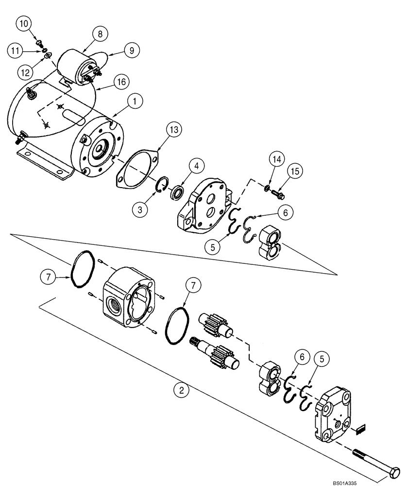 Схема запчастей Case 921E - (05-16) - PUMP - STEERING, AUXILIARY (05) - STEERING