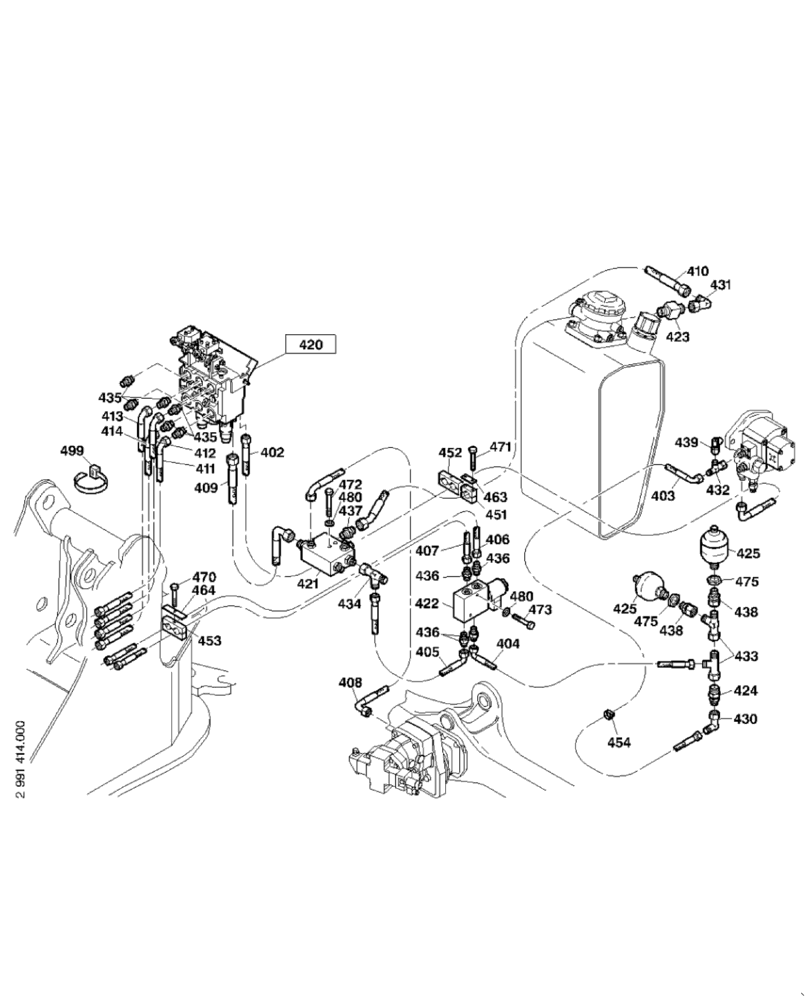 Схема запчастей Case 121E - (20.500[2991414002]) - HYDRAULIC SYSTEM WORK (35) - HYDRAULIC SYSTEMS