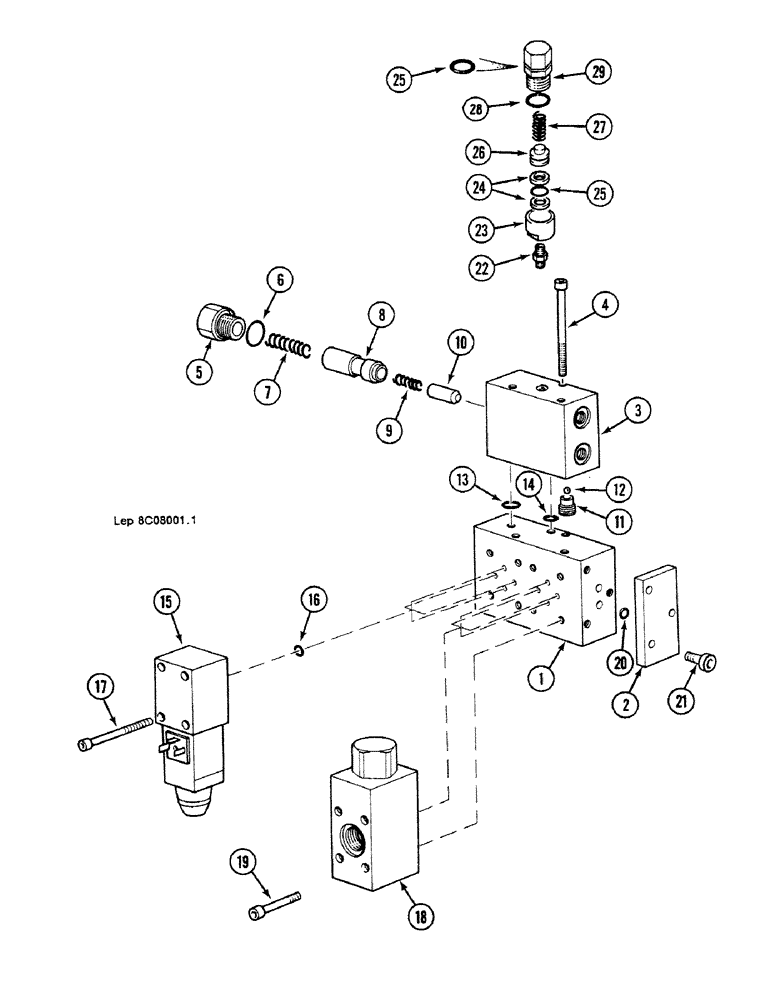 Схема запчастей Case 688C - (8C-44) - SELECTOR BLOCK, (XXXXX-) (07) - HYDRAULIC SYSTEM