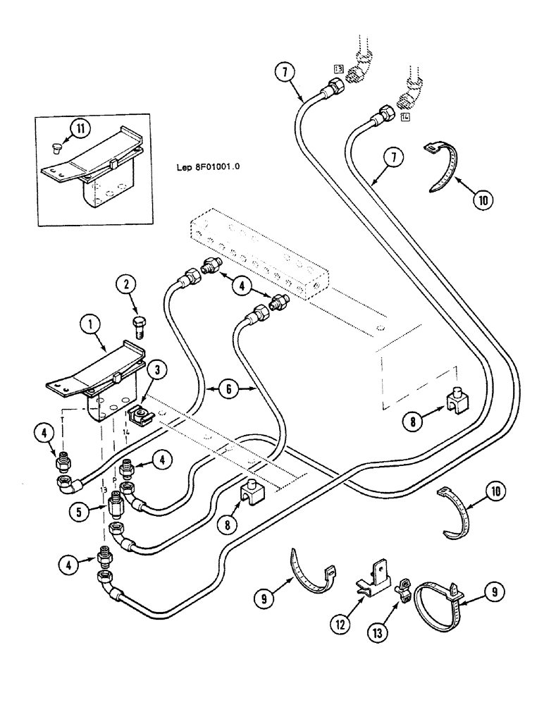 Схема запчастей Case 688C - (8F-02) - FOOT CONTROLLED HYDRAULIC OPTION (07) - HYDRAULIC SYSTEM