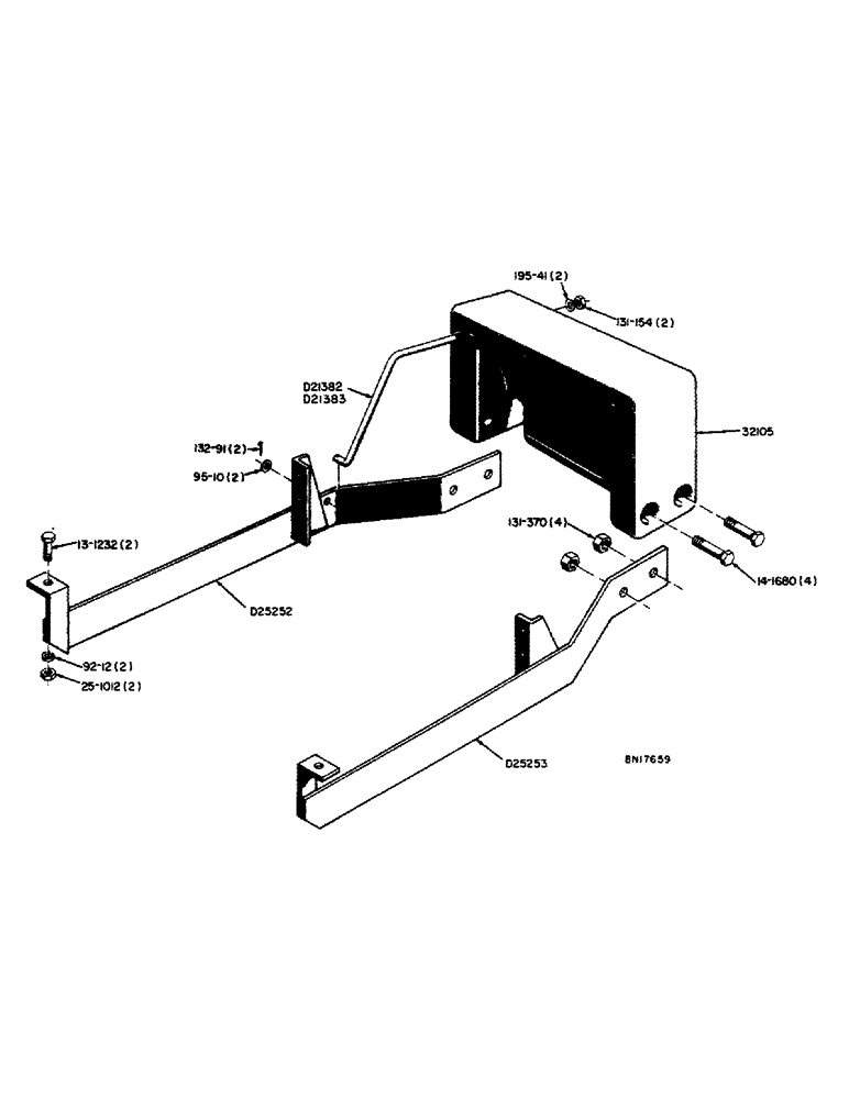 Схема запчастей Case 31 - (052) - 900 LB. REAR COUNTER WEIGHT 