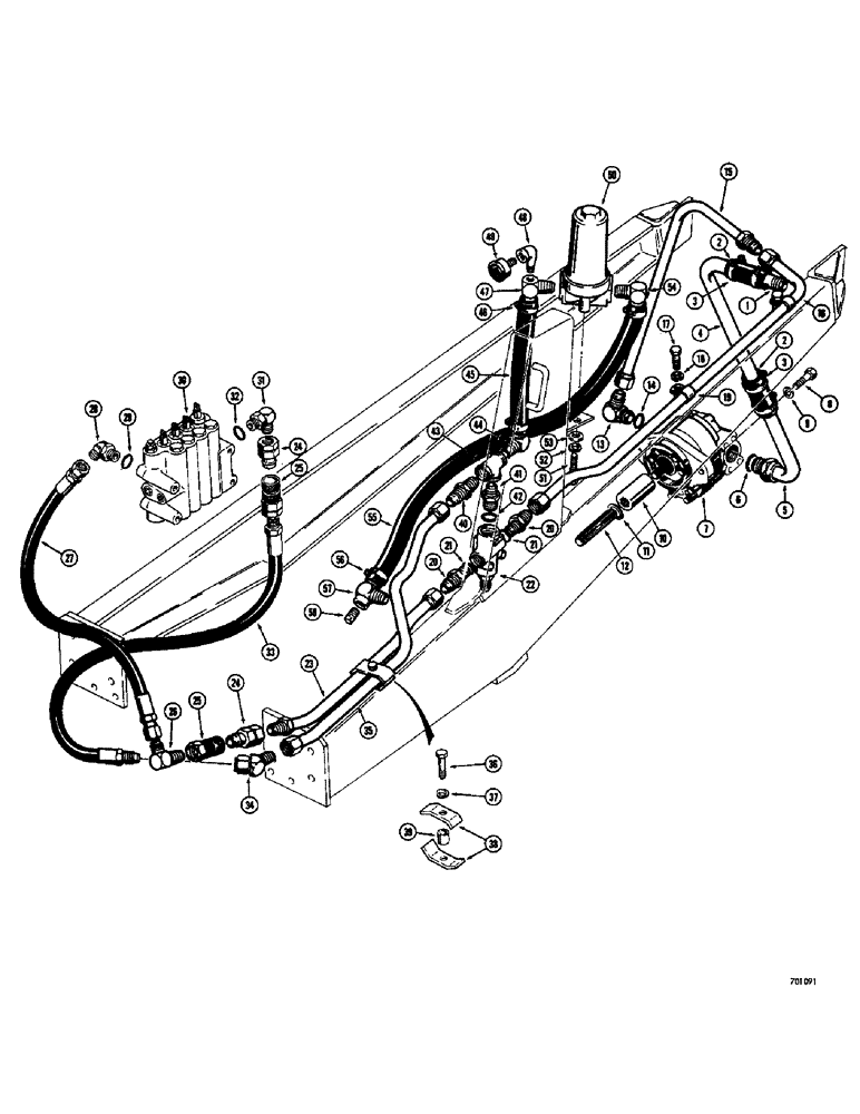 Схема запчастей Case 26 - (072) - 3-POINT HITCH PRIMARY HYDRAULICS, USED ON NON-LOADER MODELS ONLY BEF. 3 POINT HITCH SN. 5210976 