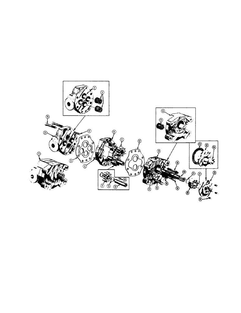 Схема запчастей Case 520 - (110) - D21319 HYDRAULIC PUMP, 19 G.P.M., CODE NUMBER D9 AND EARLIER (07) - HYDRAULIC SYSTEM