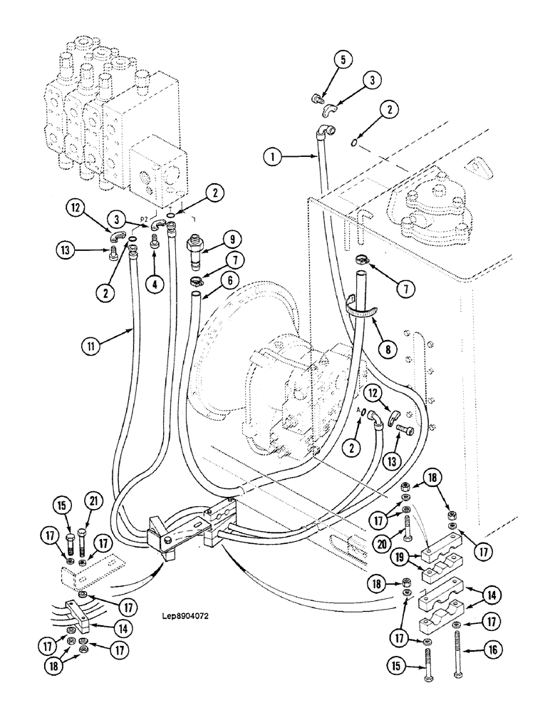 Схема запчастей Case 688C - (8B-04) - ENGINE MODULE HYDRAULIC CIRCUIT (07) - HYDRAULIC SYSTEM