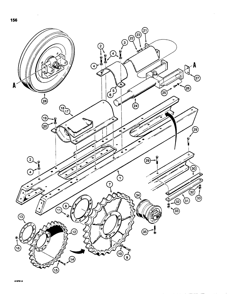 Схема запчастей Case 850C - (156) - TRACK FRAMES AND RELATED PARTS (04) - UNDERCARRIAGE