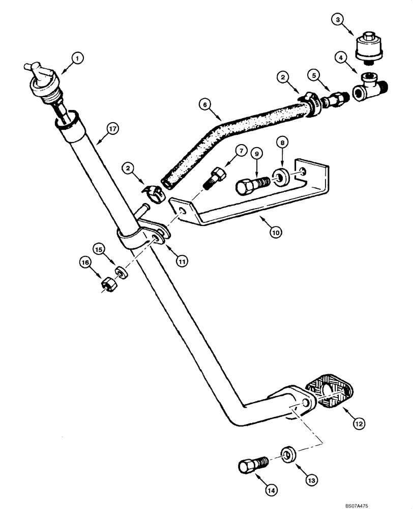 Схема запчастей Case 845 DHP - (06.06[00]) - TRANSMISSION OIL DIPSTICK (06) - POWER TRAIN