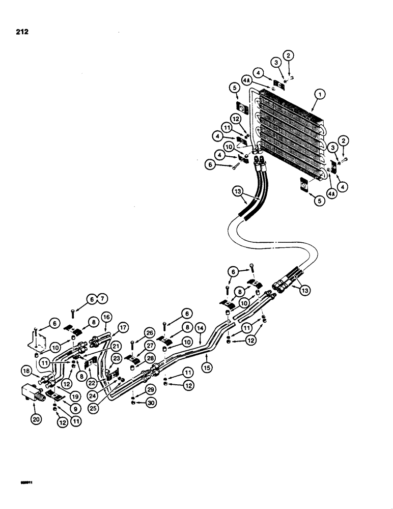 Схема запчастей Case 855C - (212) - BACKHOE HYDRAULIC CIRCUIT, COOLING SYSTEM (07) - HYDRAULIC SYSTEM