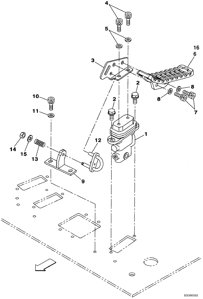 Схема запчастей Case CX350B - (09-34) - SERVICE VALVE CONTROL - LEFT HAND (09) - CHASSIS