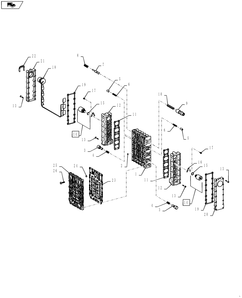 Схема запчастей Case 1121F - (21.400.01) - TRANSMISSION CONTROL VALVE (21) - TRANSMISSION