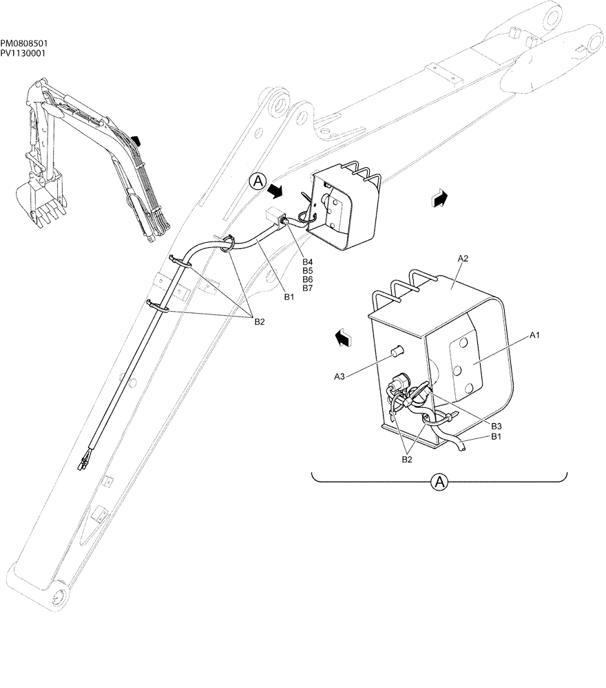 Схема запчастей Case CX27B - (03-006) - LIGHT INSTAL (BOOM) (55) - ELECTRICAL SYSTEMS