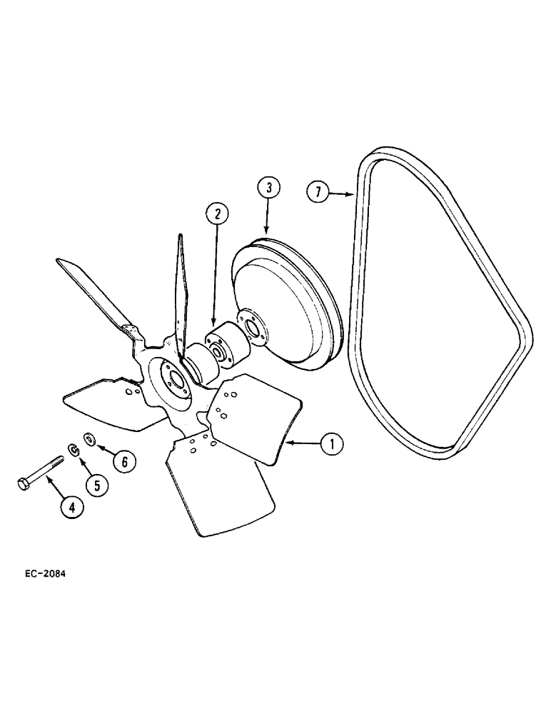 Схема запчастей Case 380B - (2-06) - FAN (02) - ENGINE