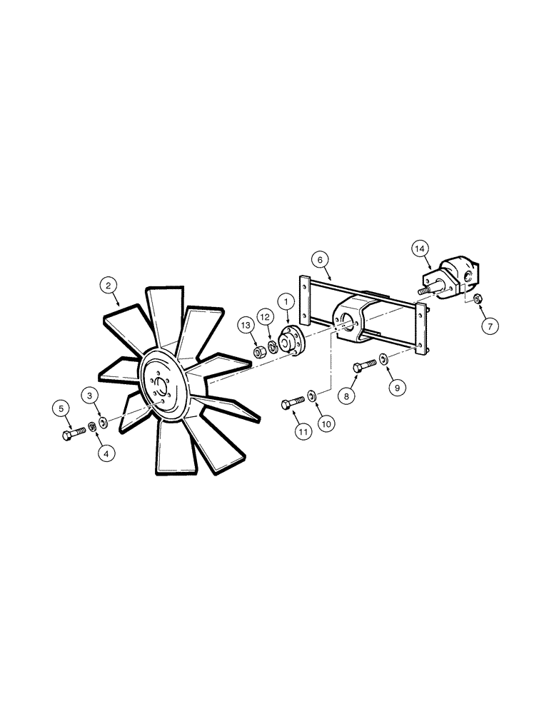 Схема запчастей Case 865 AWD - (02-06[01]) - COOLING SYSTEM - FAN - MOUNTING (02) - ENGINE