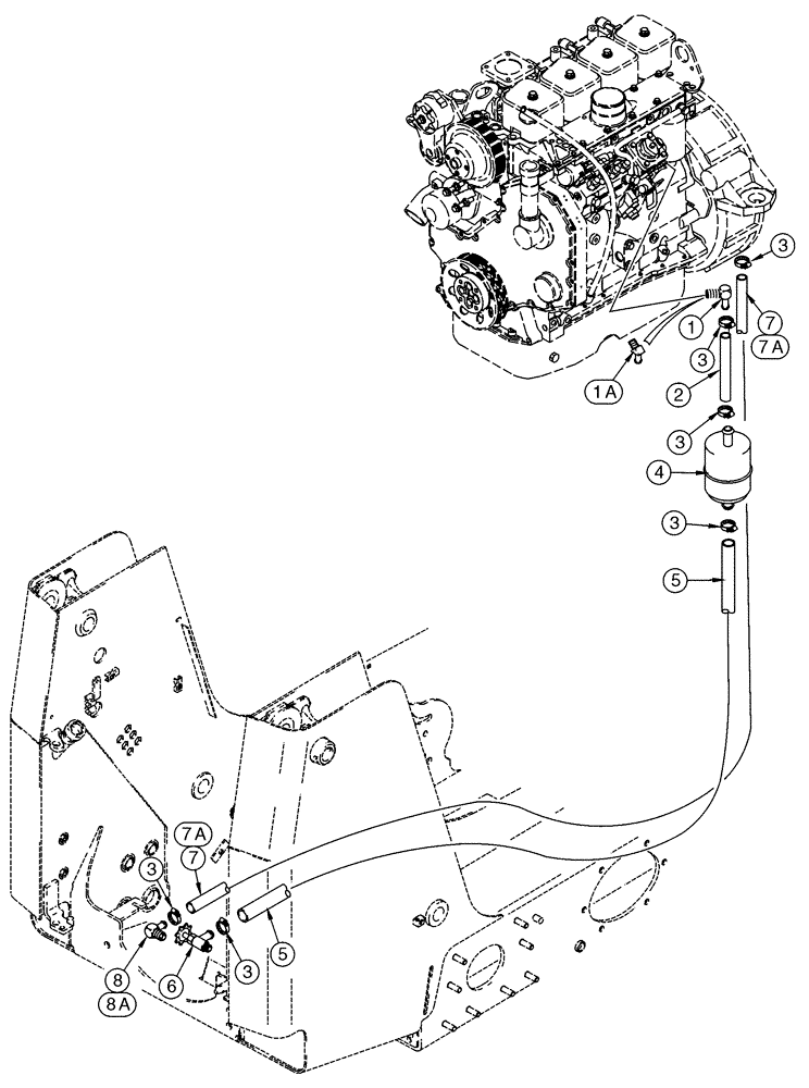 Схема запчастей Case 75XT - (03-01) - FUEL LINES (03) - FUEL SYSTEM