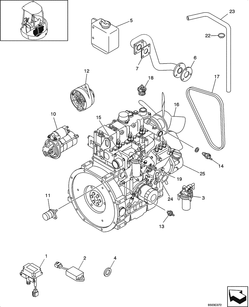 Схема запчастей Case CX31 - (02-02[00]) - ENGINE ASSY (02) - ENGINE