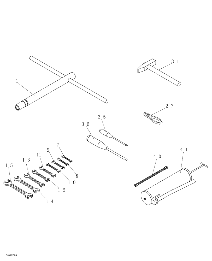 Схема запчастей Case SV212 - (12-029-00[01]) - TOOLS (09) - CHASSIS/ATTACHMENTS